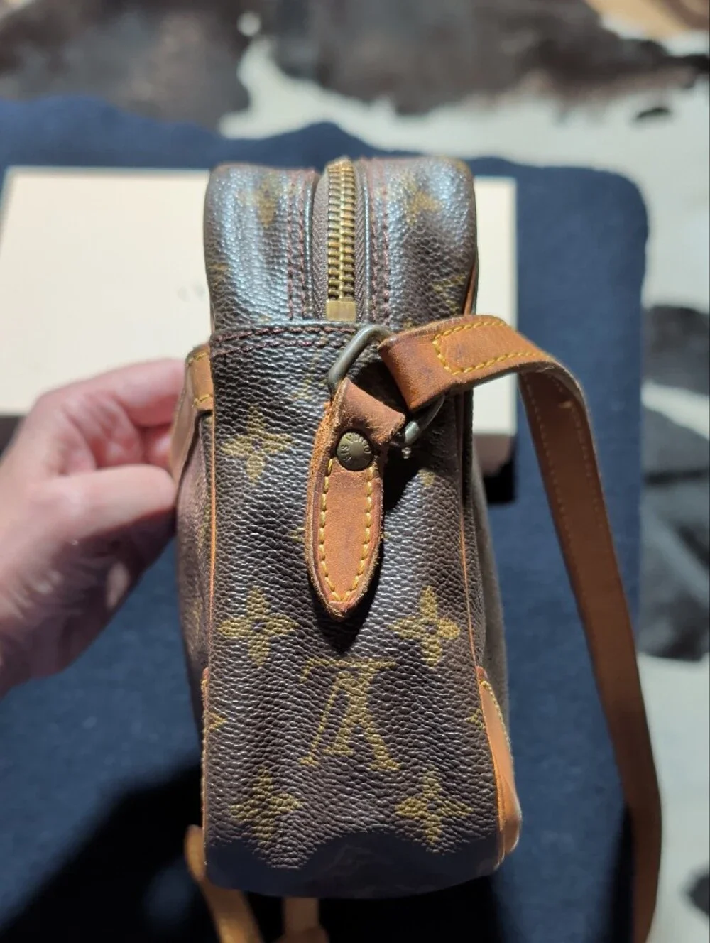 Louis Vuitton Monogram Canvas Messenger Bag in Brown and Tan